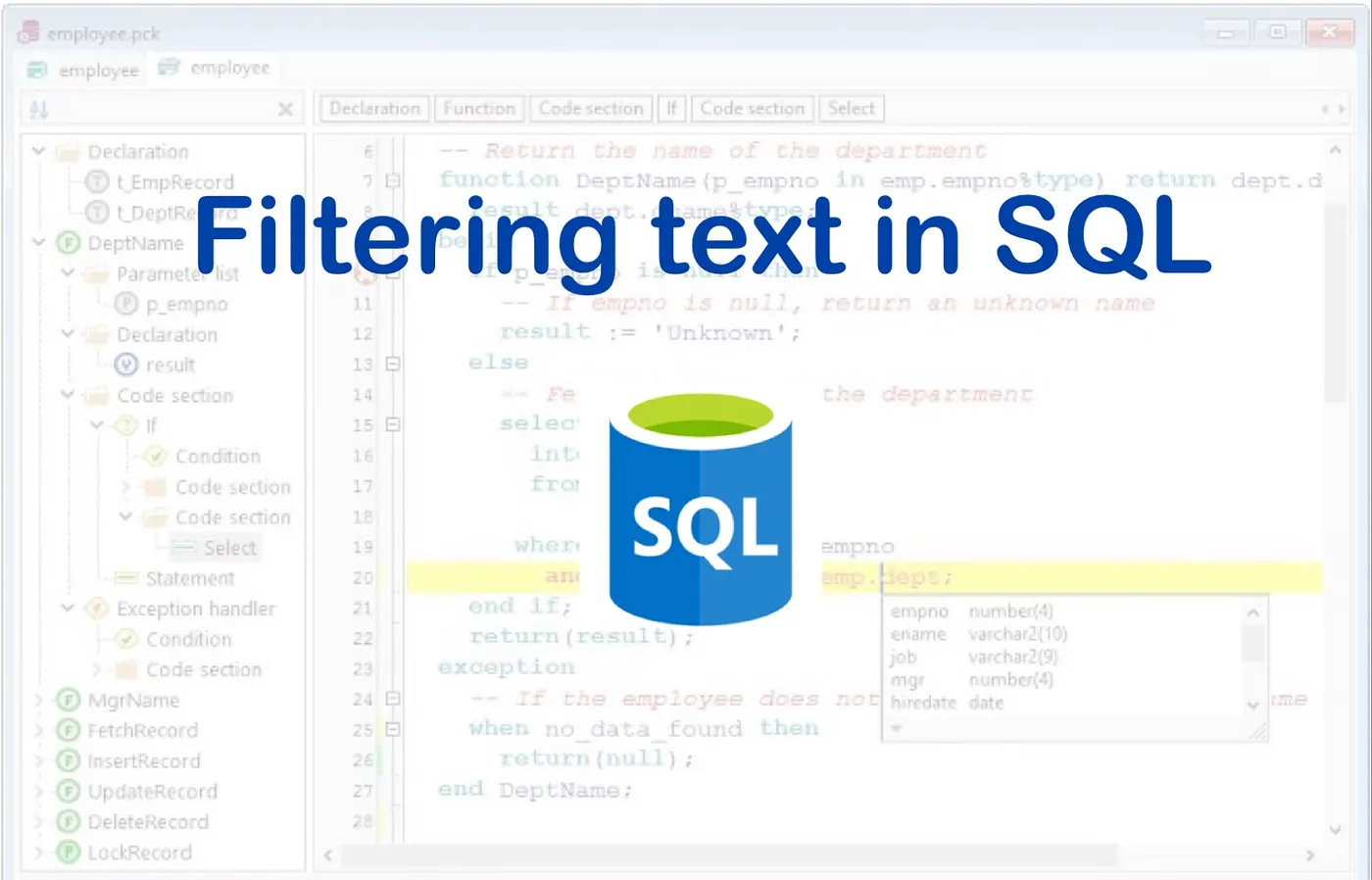 Filtering text in SQL